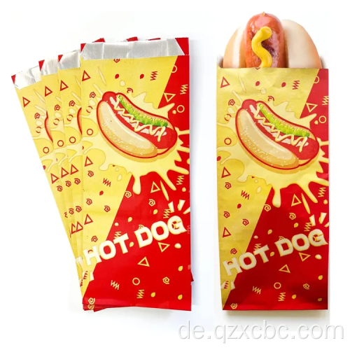 Hot -Dog -fettreiche Aluminiumfolie Papiertüte